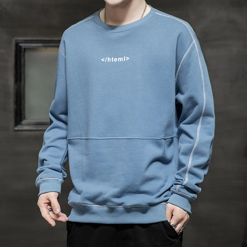 Herren lockeres Oversize‑Sweatshirt mit Kontrastnähten und Code‑Print Nord Taschen