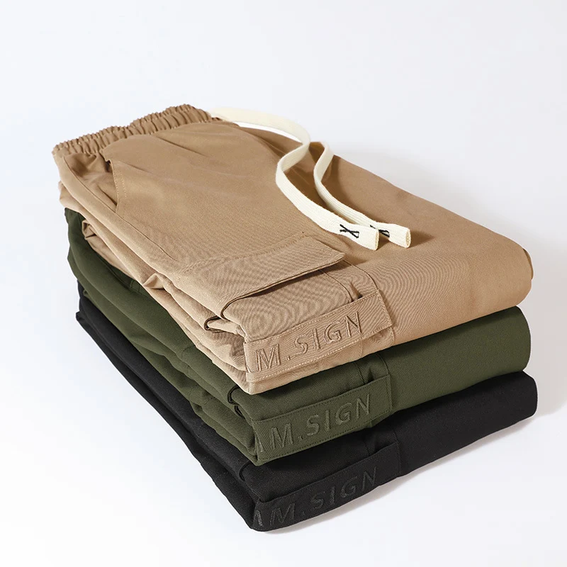 Herren Lockere Utility-Cargohose mit Kordelzug, Elastikbündchen und Multifunktionstaschen Nord Taschen