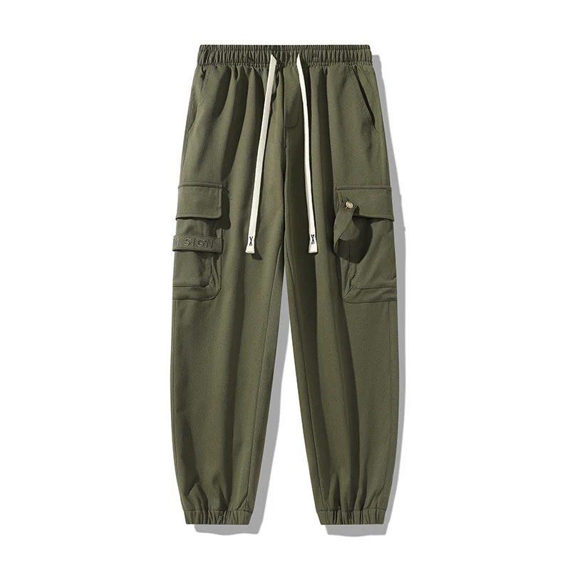 Herren Lockere Utility-Cargohose mit Kordelzug, Elastikbündchen und Multifunktionstaschen Nord Taschen