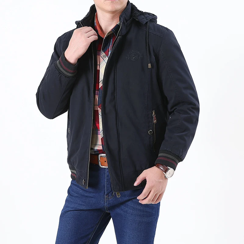 Herren Leichtgewichtige Utility-Bomberjacke mit Teddyfutter und Kapuze Nord Taschen