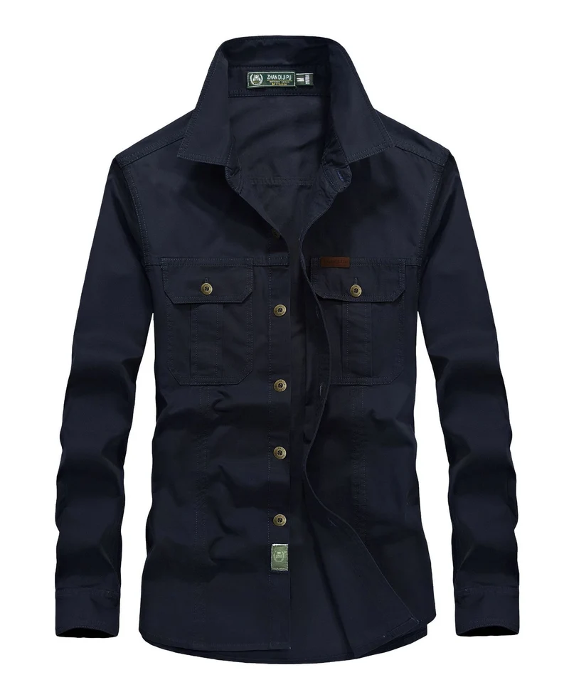 Herren leichtes Canvas-Fieldhemdjacke mit Brustpattentaschen und verstärkten Nähten Nord Taschen