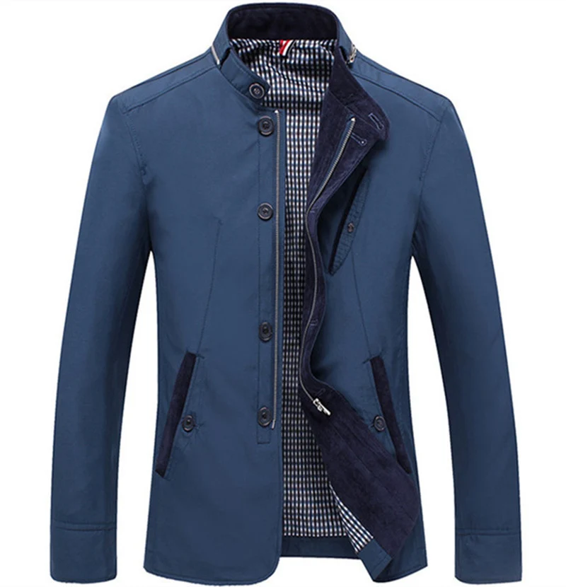 Herren leichtes Canvas‑Fieldblouson mit Stehkragen und kombinierter Zipper‑Knopffront Nord Taschen