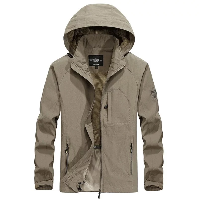 Herren leichter winddichter Shell‑Hoodie mit Mesh‑Futter, Kapuze und verstellbarem Saum Nord Taschen