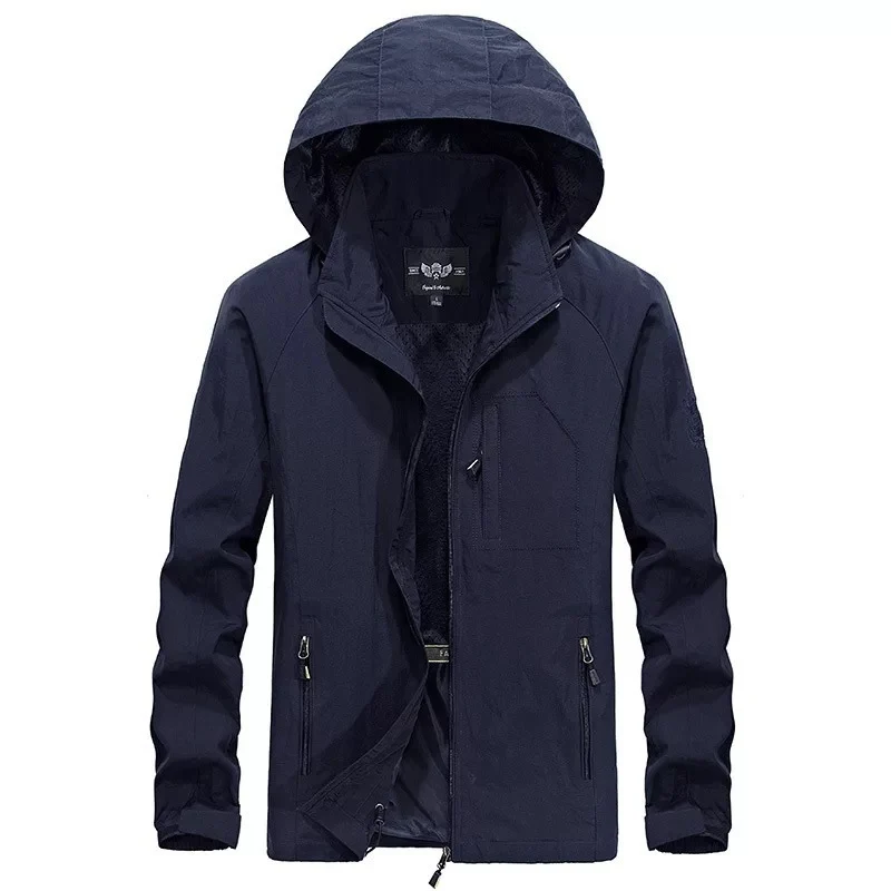 Herren leichter winddichter Shell‑Hoodie mit Mesh‑Futter, Kapuze und verstellbarem Saum Nord Taschen