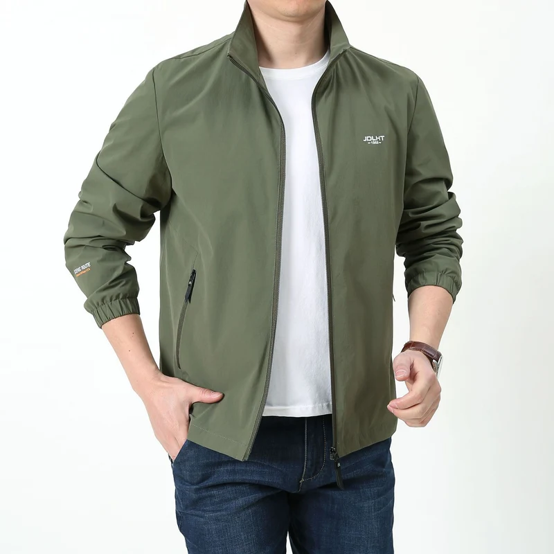 Herren Leichter Windbreaker Blouson mit Stehkragen Reißverschluss‑Taschen und elastischen Bündchen Nord Taschen