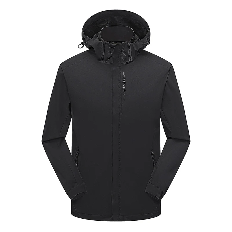 Herren leichter wasserdichter Softshell‑Hoodie mit Kapuze und Tarn‑Hex‑Alloverprint Nord Taschen
