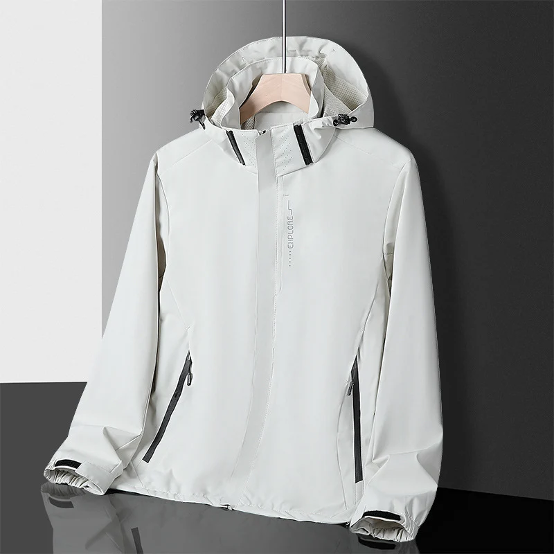 Herren leichter wasserdichter Softshell‑Hoodie mit Kapuze und Tarn‑Hex‑Alloverprint Nord Taschen