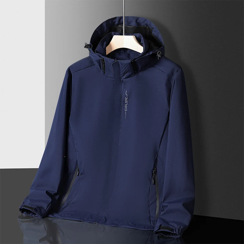Herren leichter wasserdichter Softshell‑Hoodie mit Kapuze und Tarn‑Hex‑Alloverprint Nord Taschen