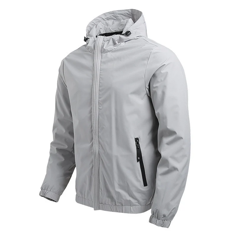 Herren leichter wasserabweisender Kapuzen-Softshellblouson mit Reißverschlusstaschen Nord Taschen