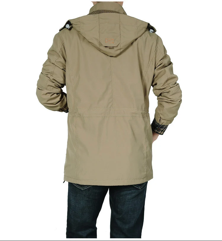 Herren leichter Utility-Fieldparka mit Kapuze, Multifachtaschen und taillierbarem Kordzug Nord Taschen