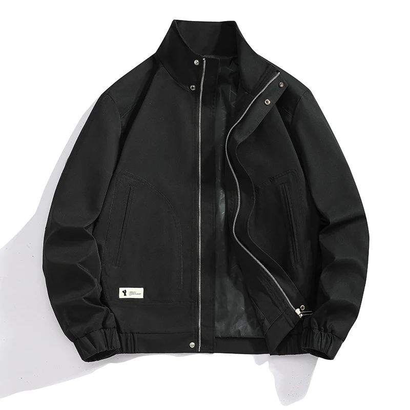 Herren Leichter Utility-Canvas-Blouson mit Stehkragen und elastischen Bündchen Nord Taschen