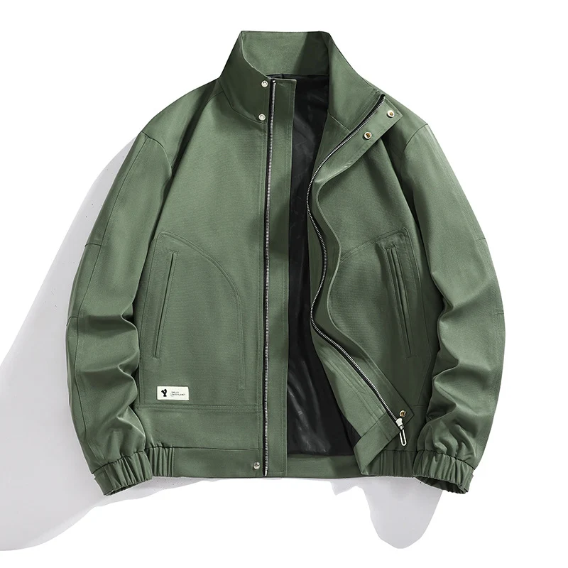 Herren Leichter Utility-Canvas-Blouson mit Stehkragen und elastischen Bündchen Nord Taschen