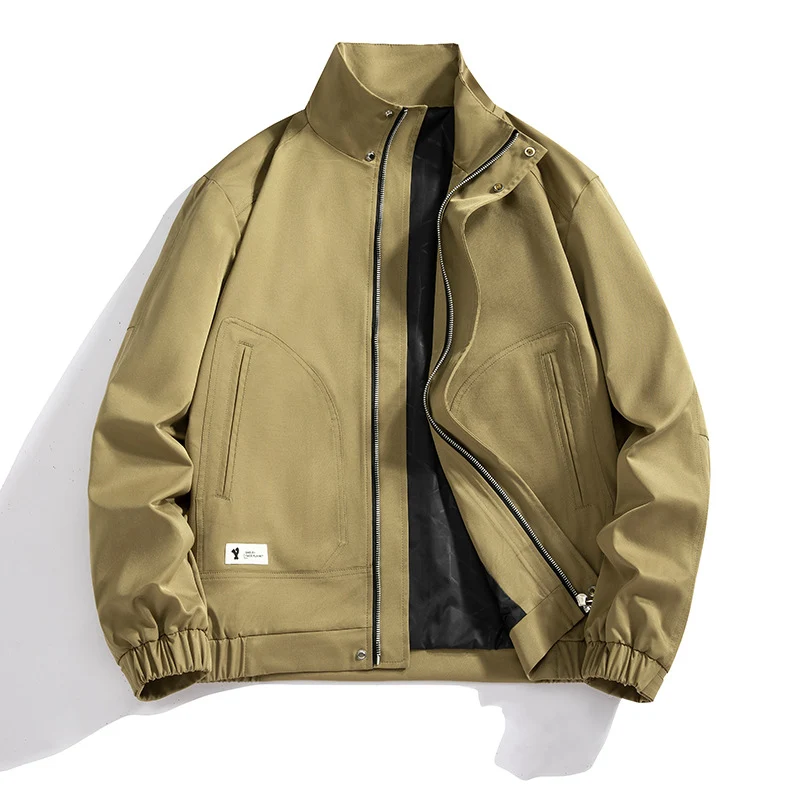Herren Leichter Utility-Canvas-Blouson mit Stehkragen und elastischen Bündchen Nord Taschen