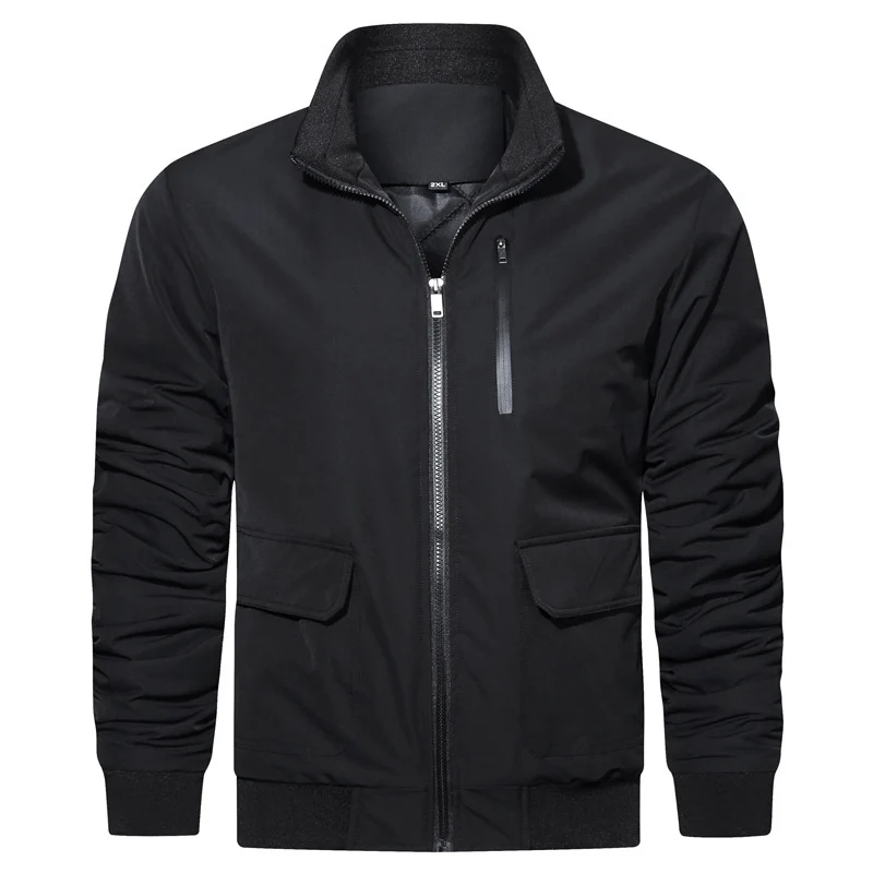 Herren leichter Utility-Bomberjacke mit geripptem Bund, Reißverschluss-Brusttasche und Pattentaschen Nord Taschen