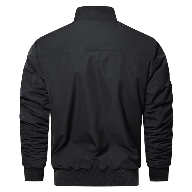 Herren leichter Utility-Bomberjacke mit geripptem Bund, Reißverschluss-Brusttasche und Pattentaschen Nord Taschen
