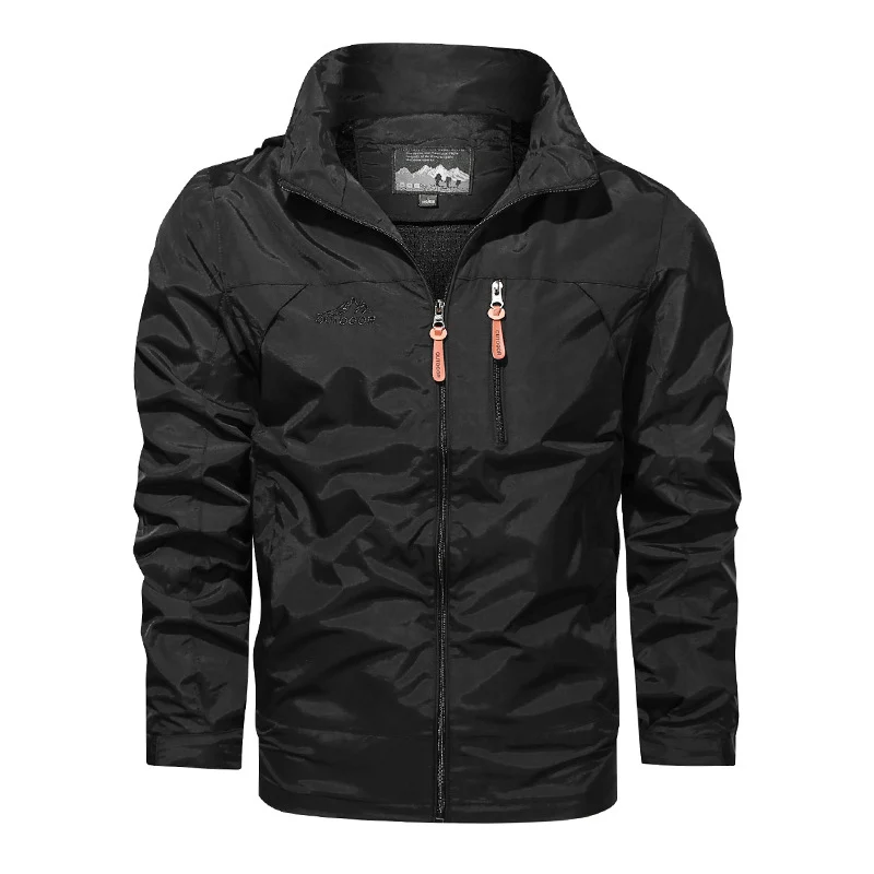 Herren Leichter Softshell-Windblouson mit Brust-Zipper und hochschließendem Kragen Nord Taschen