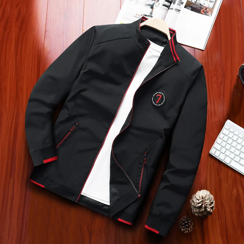 Herren leichter Softshell-Bomber mit Stehkragen und Kontrastpaspeln Nord Taschen