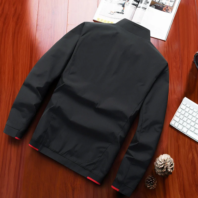 Herren leichter Softshell-Bomber mit Stehkragen und Kontrastpaspeln Nord Taschen