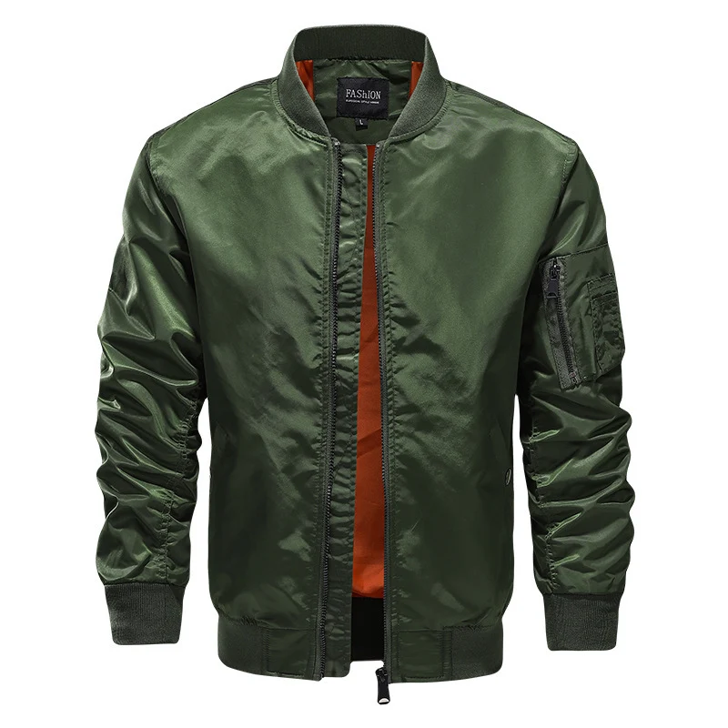 Herren leichter Nylon-Bomberjacke im Aviator-Style mit Ärmel-Utilitytasche Nord Taschen