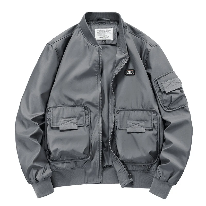 Herren leichter Nylon-Bomber mit Utility‑Taschen, Ärmel‑Organizer und geripptem Saum Nord Taschen