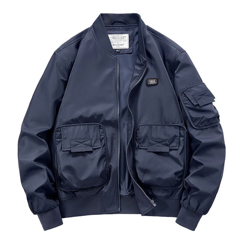 Herren leichter Nylon-Bomber mit Utility‑Taschen, Ärmel‑Organizer und geripptem Saum Nord Taschen