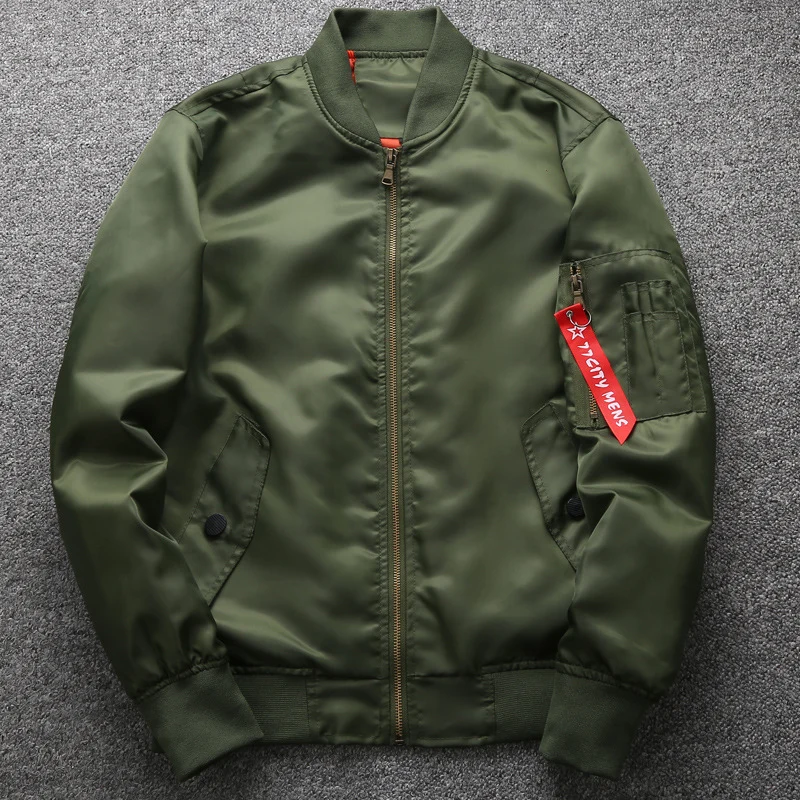 Herren leichter Nylon-Bomber im Pilotenstil mit Ärmeltasche, geripptem Saum und Reißverschluss Nord Taschen