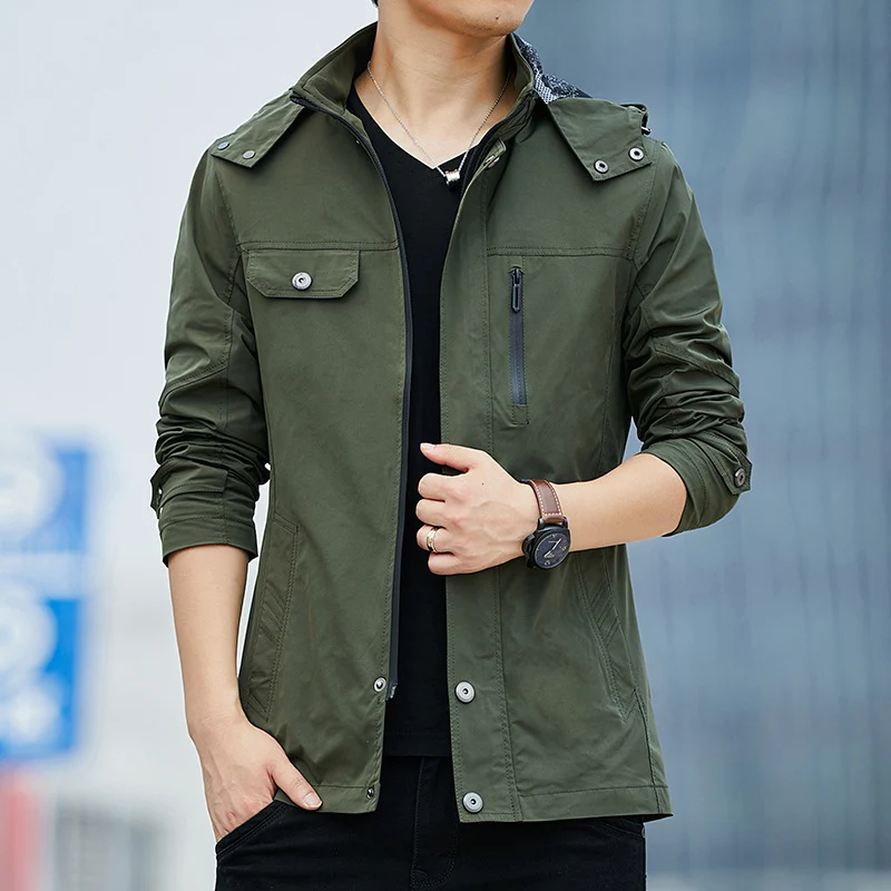 Herren Leichter Kapuzen-Fieldblouson im Casual-Utility-Stil Nord Taschen