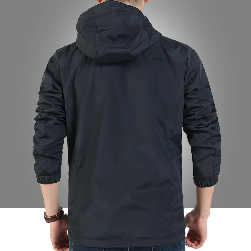Herren leichter Funktions-Kapuzenblouson mit winddichter Shell, verdecktem Reißverschluss und Multi-Taschen Nord Taschen