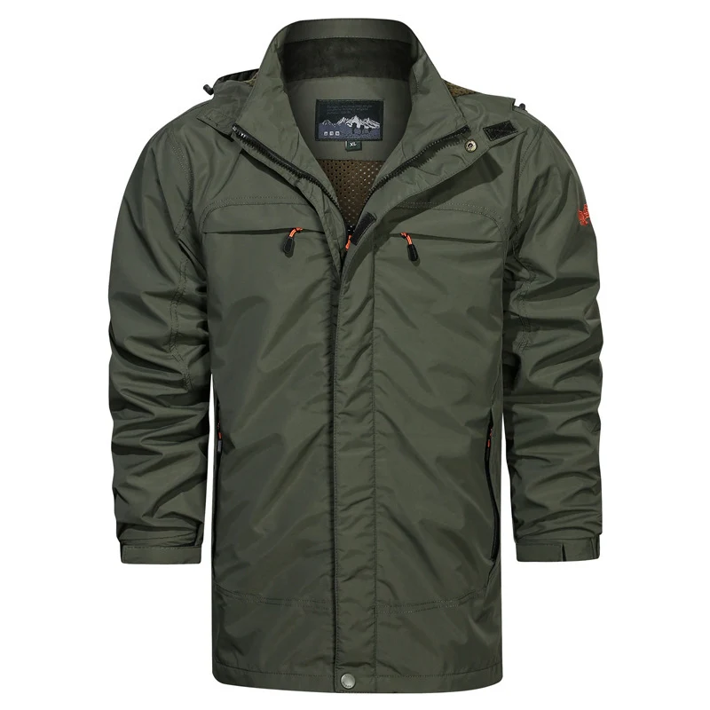 Herren leichter Fieldparka mit Kapuze, atmungsaktivem Mesh‑Futter und multifunktionalen Taschen Nord Taschen