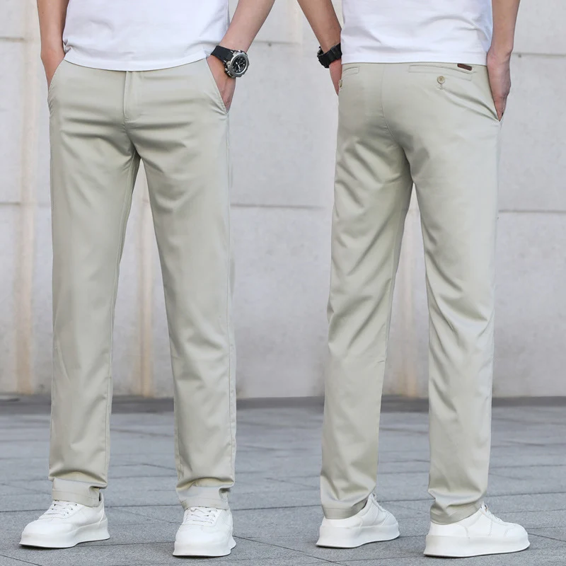 Herren Schmale Stretch-Chinohose im Business-Casual-Look Nord Taschen