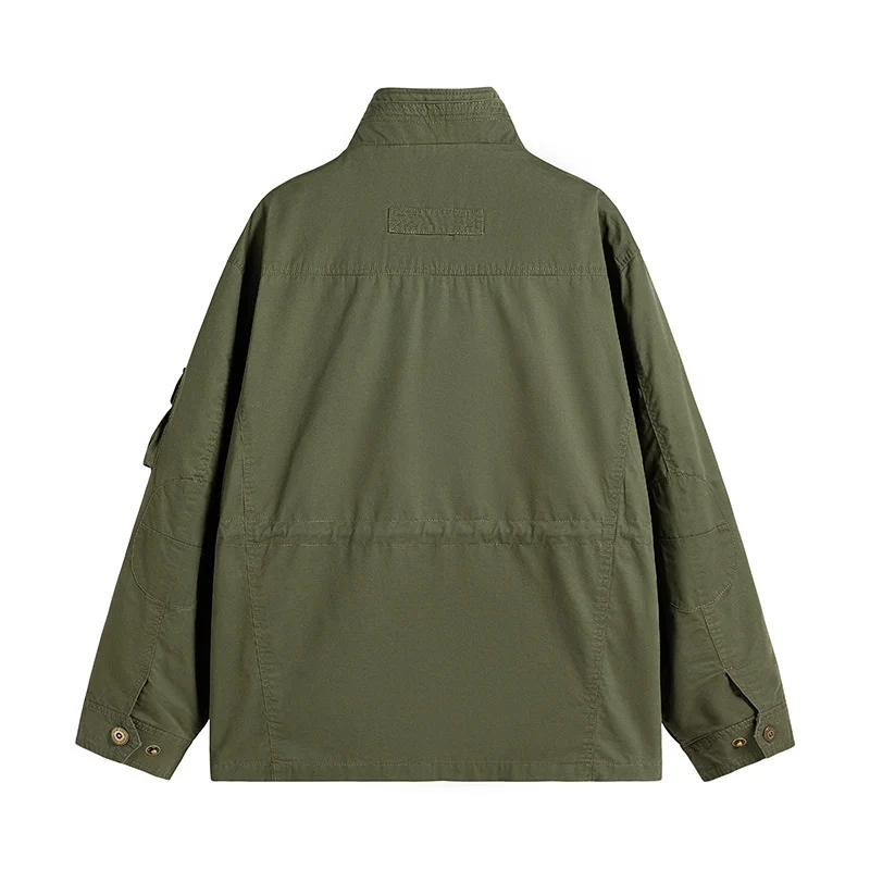 Herren Robuste utilitaristische Feldjacke mit mehrfach aufgesetzten Taschen und Stehkragen Nord Taschen