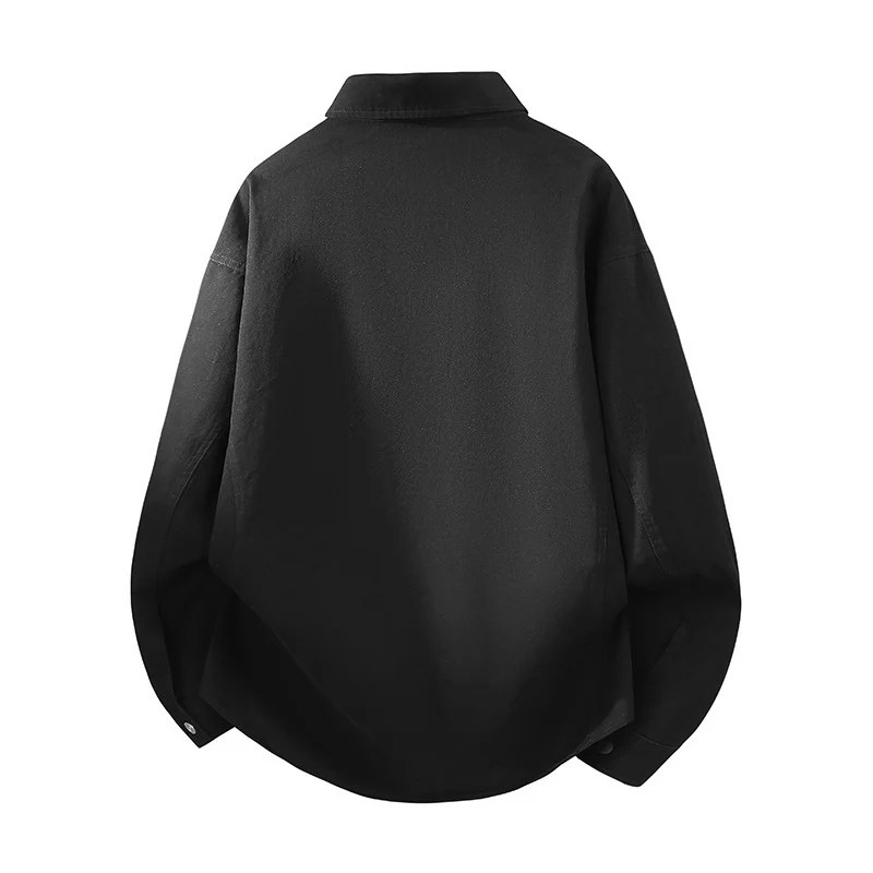 Herren Oversize Hemdjacke im Worker-Stil mit schrägen Reißverschlusstaschen und Druckknopfleiste Nord Taschen