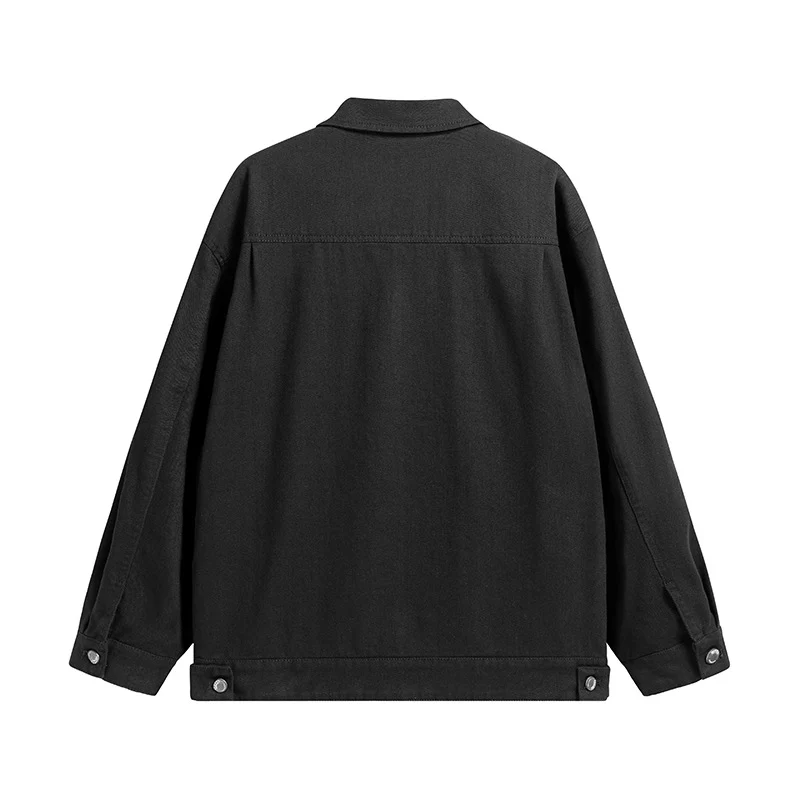 Herren Oversize Canvas-Utility-Jacke mit aufgesetzten Multifunktions-Taschen und Druckknopfleiste Nord Taschen