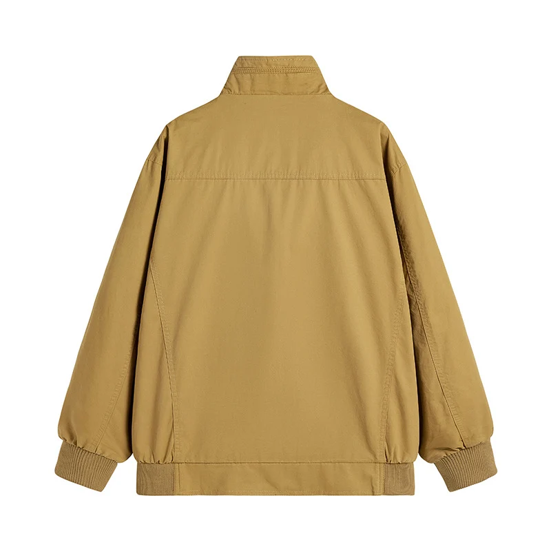 Herren Locker geschnittene Canvas-Überwurfjacke mit Stehkragen und aufgesetzten Pattentaschen Nord Taschen