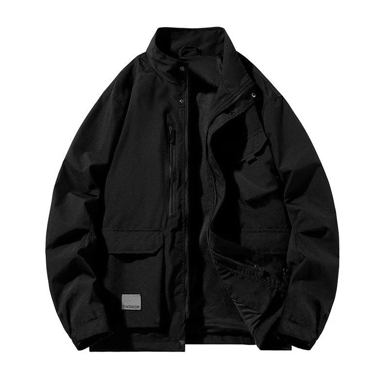 Herren Leichte Utility-Fieldjacke mit Stehkragen, Mehrfach-Taschen und atmungsaktivem Meshfutter Nord Taschen