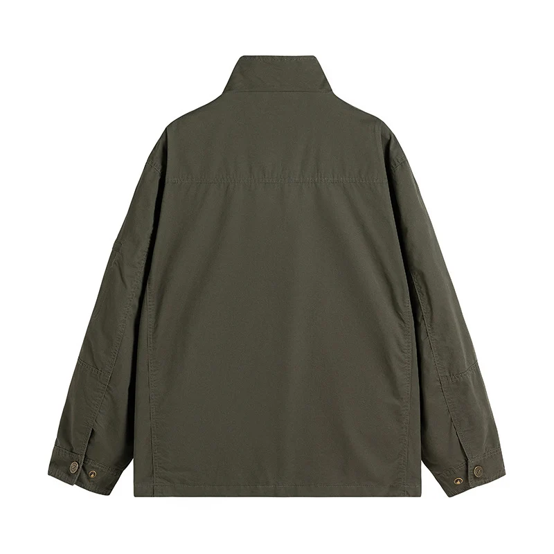 Herren leichte Utility-Feldjacke mit Stehkragen und Mehrfachtaschen Nord Taschen