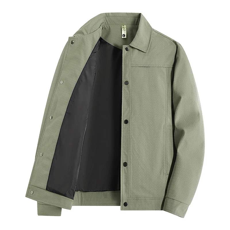 Herren Leichte Übergangsjacke im Worker-Stil mit mikrostrukturierter Twill-Optik und Druckknopfleiste Nord Taschen