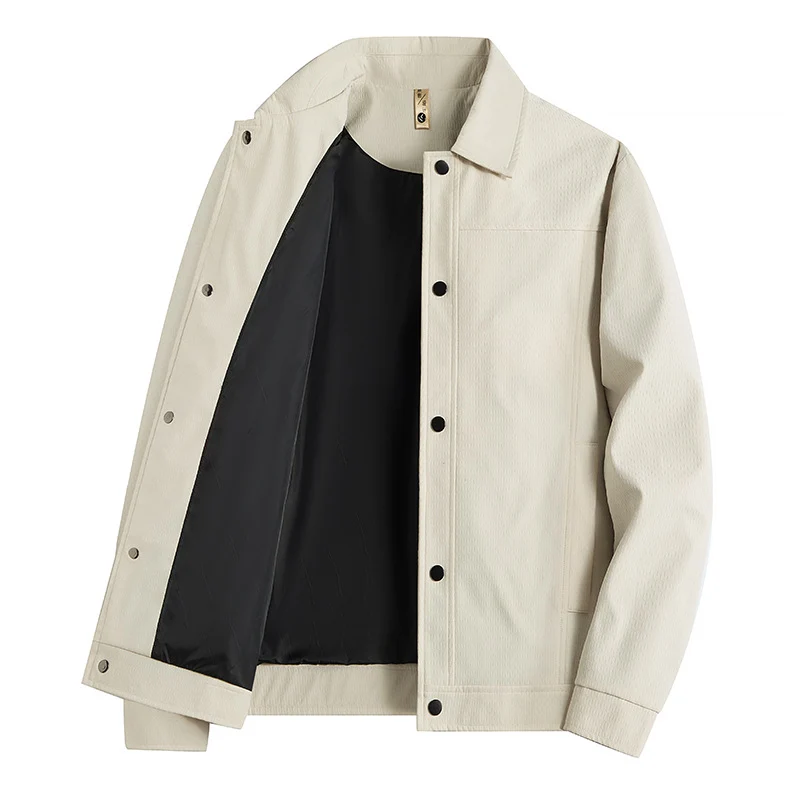 Herren Leichte Übergangsjacke im Worker-Stil mit mikrostrukturierter Twill-Optik und Druckknopfleiste Nord Taschen