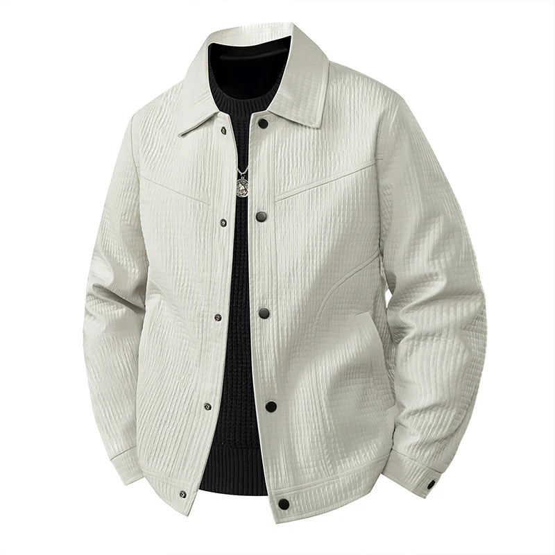 Herren Leichte Übergangsjacke im Worker-Stil mit mikrostrukturierter Twill-Optik und Druckknopfleiste Nord Taschen