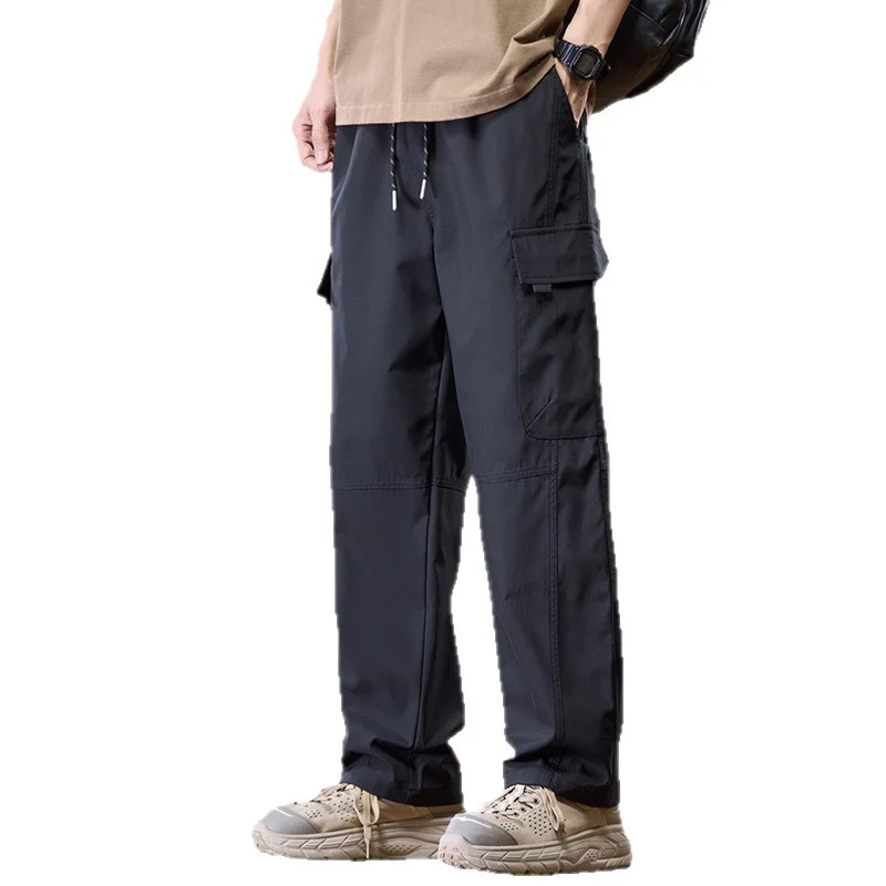 Herren Leichte Technical Cargo-Hose mit geradem Bein, Multifachtaschen und Kordelbund Nord Taschen