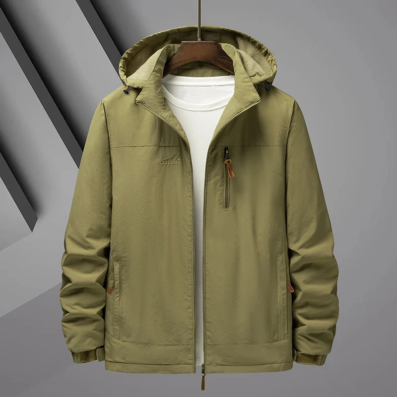Herren Leichte Regenjacke mit Kapuze und wasserabweisender Mikrofaser-Außenhaut Nord Taschen