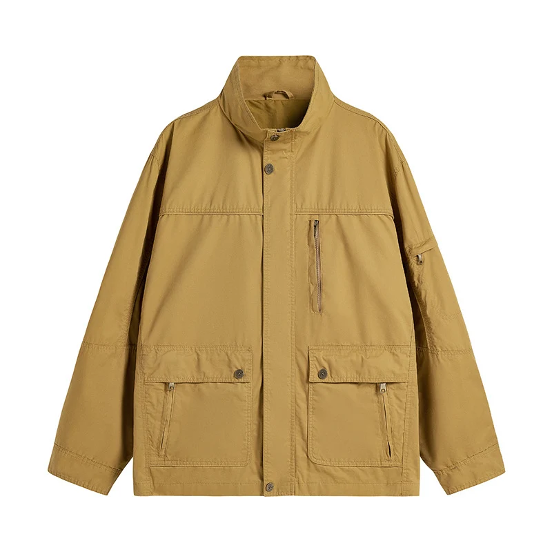 Herren leichte Outdoor-Utility Jacke mit Stehkragen Nord Taschen