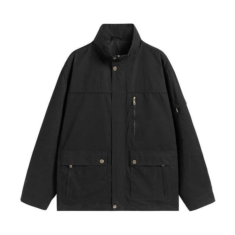Herren leichte Outdoor-Utility Jacke mit Stehkragen Nord Taschen