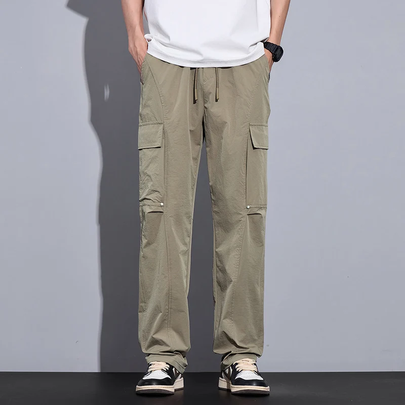 Herren Leichte Cargo-Freizeithose mit Tunnelzug, Multifachtaschen und geradem Schnitt Nord Taschen