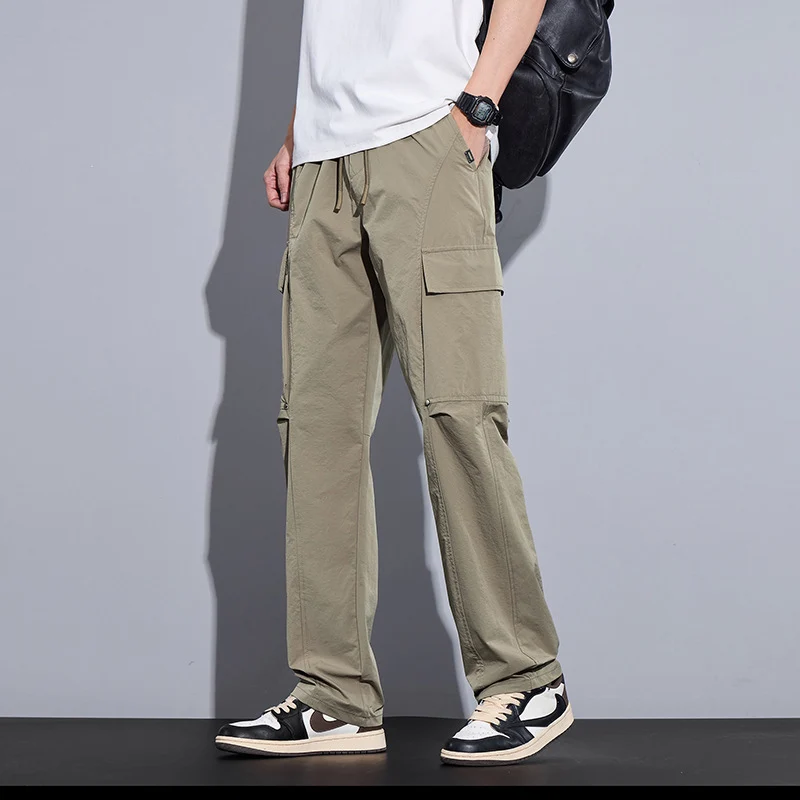 Herren Leichte Cargo-Freizeithose mit Tunnelzug, Multifachtaschen und geradem Schnitt Nord Taschen