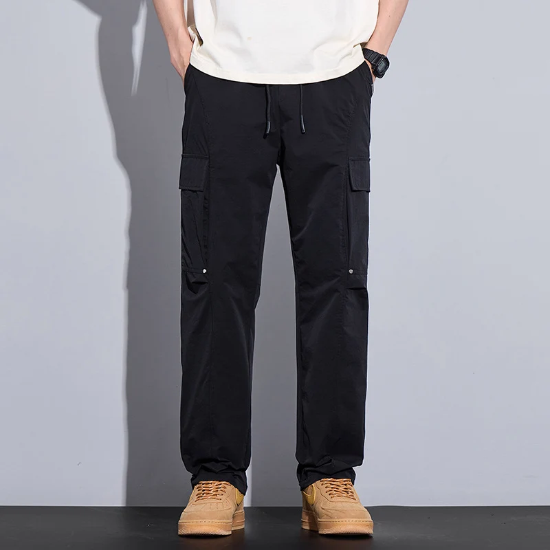 Herren Leichte Cargo-Freizeithose mit Tunnelzug, Multifachtaschen und geradem Schnitt Nord Taschen