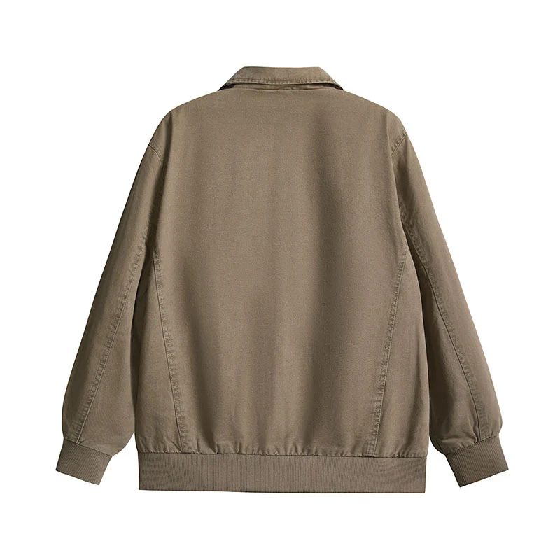 Herren leichte Baumwoll-Twill Übergangsjacke mit Reißverschluss und Ballonärmeln Nord Taschen
