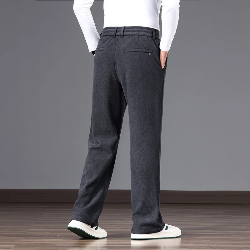 Herren Lässige Relaxed-Fit Baumwoll-Mix Freizeithose mit Kordelzug und geradem Bein Nord Taschen