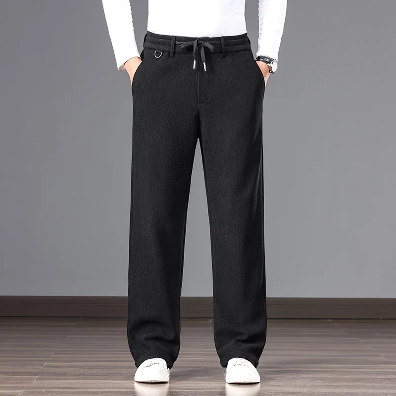 Herren Lässige Relaxed-Fit Baumwoll-Mix Freizeithose mit Kordelzug und geradem Bein Nord Taschen