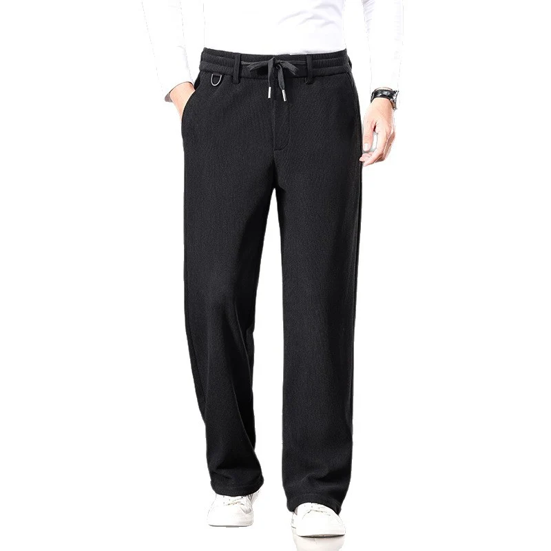 Herren Lässige Relaxed-Fit Baumwoll-Mix Freizeithose mit Kordelzug und geradem Bein Nord Taschen